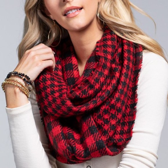 Styline Buffalo Plaid Infinity Scarf - Picture 1 of 4